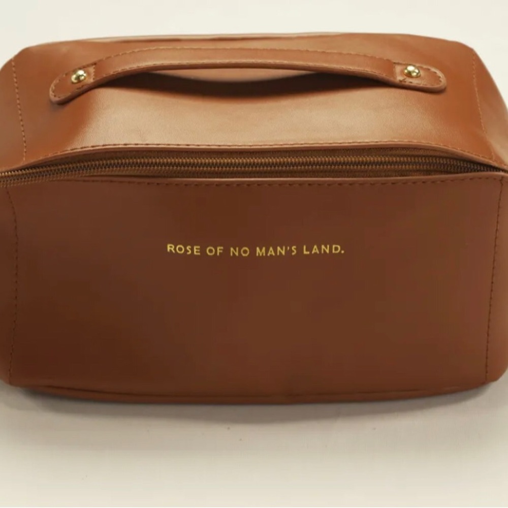 Luxe Cognac Faux Leather Travel Bag